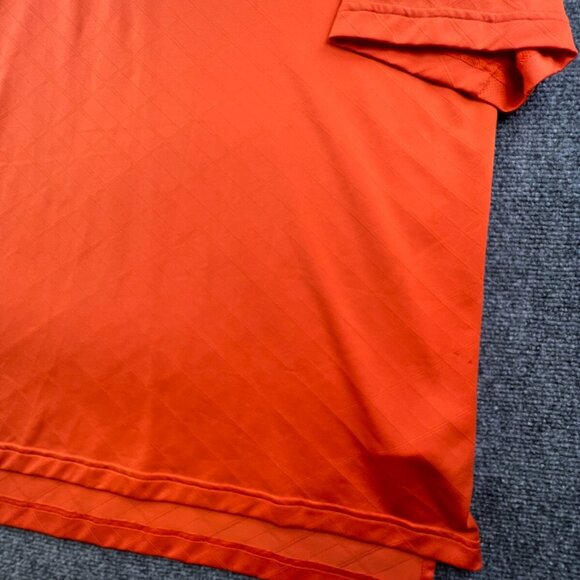 Adidas Golf Short Sleeve Men's Polo Shirt Orange Large Geometric Adult Polyester - Picture 10 of 16